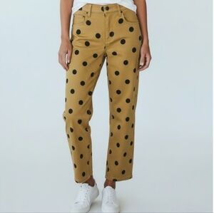 J. Crew Polka Chino Pant In Tan/Black Combo Size 00 Petite XXS